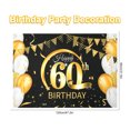 thumbnail image 6 of JTNero Large Happy Birthday Banner Black Gold Birthday Party Background Decoration 80 x 120CM Birthday Banner Sign Poster Anniversary Decoration Supplies for 30th 40th 50th 60th, 6 of 11