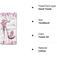 thumbnail image 4 of Pink Flower Hand Towels,Butterflies Sexy High Heel Pink Flower 100% Cotton Soft Bath Hand Towels for Bathroom Kitchen Hotel Spa Hand Towels 15"X30", 4 of 8