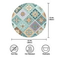thumbnail image 3 of 15.4" Round Placemat Set of 1 Polyester Fabric Place Mats Non-Slip Dining Kitchen Table Mats for Kitchen Party Decor Intricate Blue Shape, 3 of 5