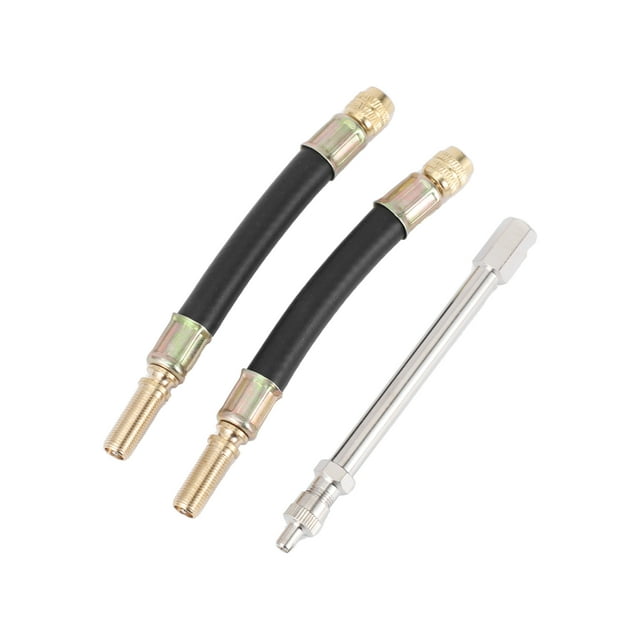 1 Juego de Extensión de Válvula de Neumático de Cobre de 180 Grados con Extensión de Vástago de Válvula de Neumático de Plástico Flexible de 125 mm para Coche, Motocicleta, RV, Camión, Bicicleta