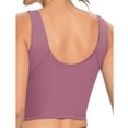 thumbnail image 4 of YODETEY Womens Plus Size Bras,Fashion Leeveless Vest Ladies Chest Pad Movement Short Tank Tops/Purple L, 4 of 6