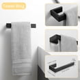 thumbnail image 2 of 6-Piece Matte Black Bathroom Hardware Set Stainless Steel Wall Mounted Towel Bar and Accessories, 2 of 7