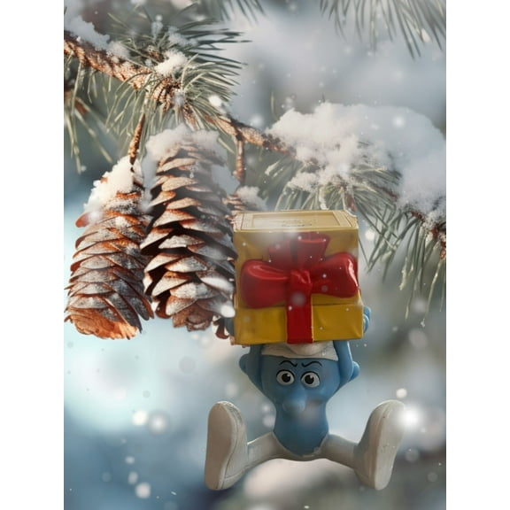 The Smurfs PVC Figure Ornament Figurine Holiday Charm Smurf 2” Gift