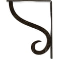 thumbnail image 4 of Ekena Millwork 1 1/2"W x 7 1/2"D x 10"H Ashford Single, Wrought Iron Bracket, (Single center brace), Antiqued Warm Silver, 4 of 8