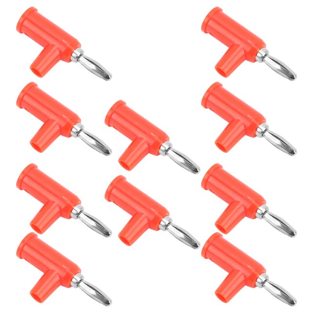 10pcs Stackable Banana Plug 4mm 0.2in Solderless Brass Standard Size Stackable Banana Connector for Security Accessories