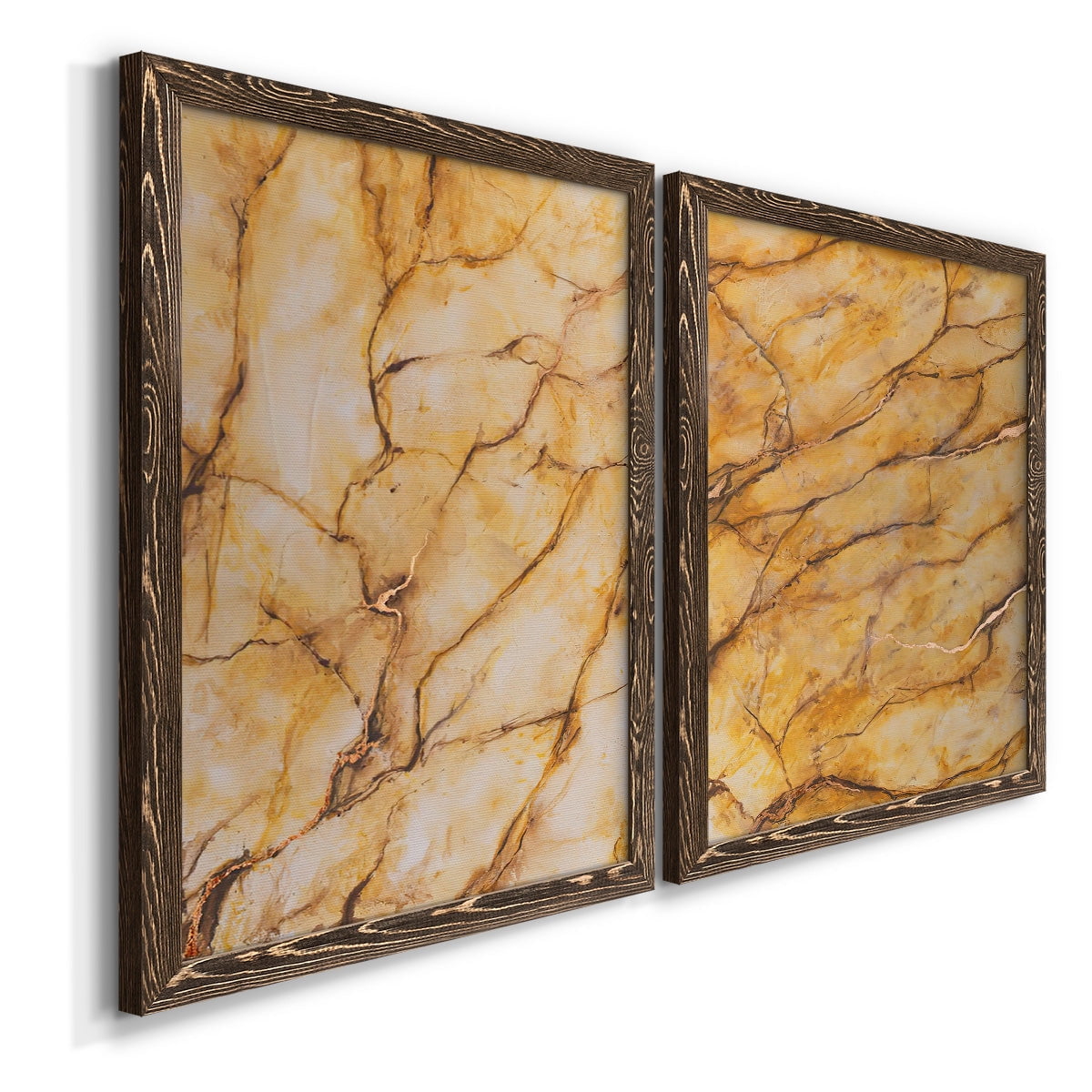 Yellow Marble I - Premium Framed Canvas 2 Piece Set - Ready to Hang