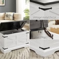 thumbnail image 4 of Farmhouse Coffee Table, Square Wood Center Table with Large Hidden Storage Compartment for Living Room, Center Table Rustic Cocktail Table with Hinged Lift Top for Home, White/Brown, 4 of 10