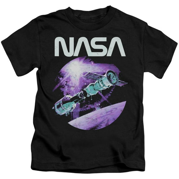 Trevco Sportswear NASA106-KT-3 Nasa Come Together Youth Short Sleeve T-Shirt, Black - Small