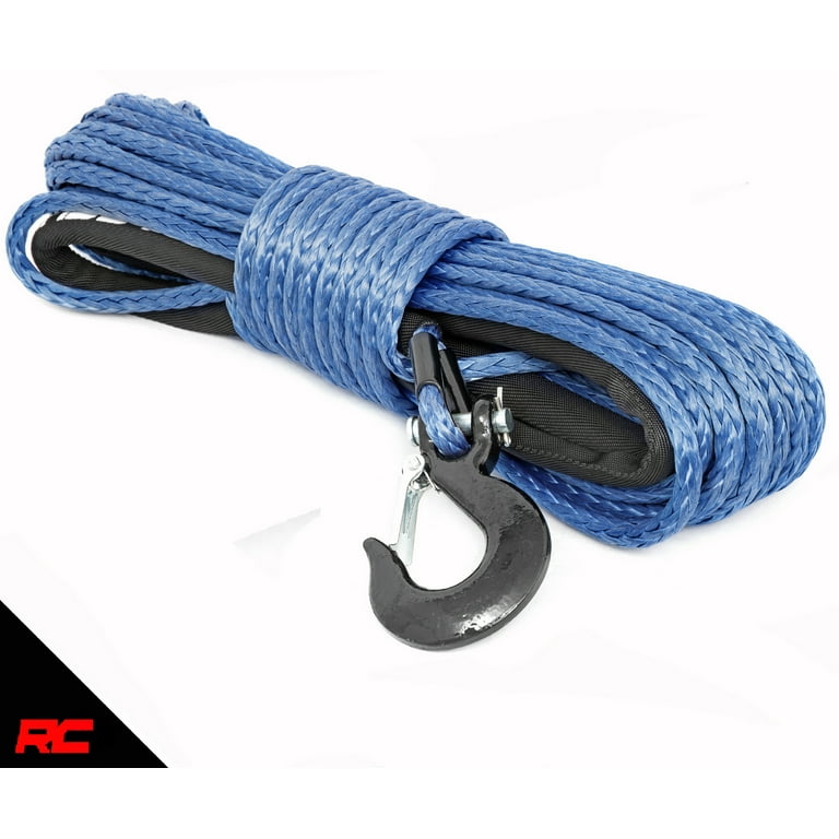Rough Country Synthetic Winch Rope, Clevis Hook / Sleeve, 85 FT