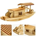thumbnail image 3 of Miangastore Wooden Canoe Model Small Boat Desktop Boat Model Wooden Boat Model Adorn, 3 of 9