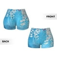 thumbnail image 5 of Lsque Hanging Orchids Floral Blue Pattern High Waisted Biker Shorts for Women-Tummy Control Fitness Athletic Workout Running Yoga Gym Shorts,Moisture-Wicking-X-Large, 5 of 9