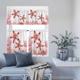 thumbnail image 2 of Kitchen Window Curtains Valance and Tier Set, Red Starfish Coral Fish Rod Pocket Tier Curtains and Valance 3 Piece Set, Abstract Ocean Life Light Filtering Window Treatment for Bedroom Living Room, 2 of 9