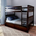 thumbnail image 1 of BEDSMART Solid Wood Full Over Full Bunk Bed With Storage | Espresso, 1 of 7