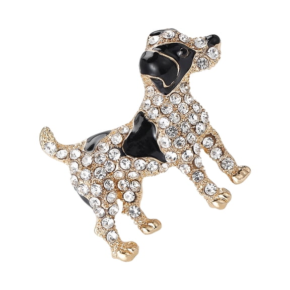 Playful Sparkling Dog Brooch Lovely Pin Stylish Party Badge Alloy Texture for Party Dress Up and Present Giving