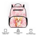 thumbnail image 6 of HUIACONG Pink Angel Corgi Print Kids Backpack for Girls Age 3-9, 13.5 Inch Water Resistant School Bookbag, Lightweight Adjustable Padded Straps Multi Pocket Daypack for Travel Camping, 6 of 7