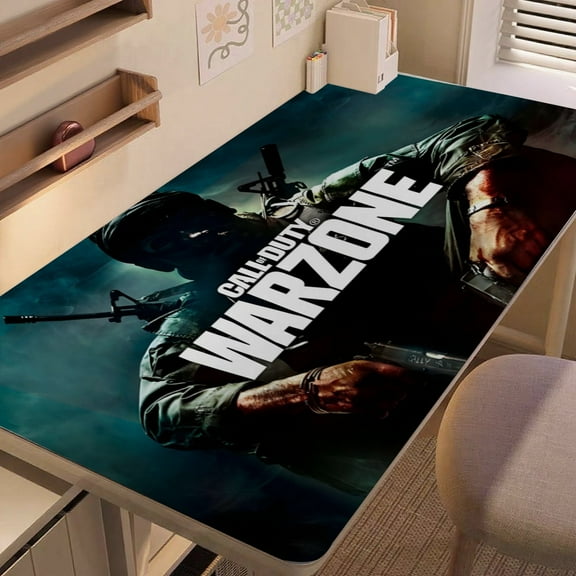 Call Of Duty-themed extra-large Non-Slip Base leather Desk Table mat—versatile for computer desks, dining tables, and more.12"x24"(30X60cm）