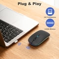 thumbnail image 2 of SANPTENT LED Wireless Mouse, Slim Rechargeable Silent Mouse, 2.4G Portable USB Optical Computer Mice with USB Receiver - Black, 2 of 7