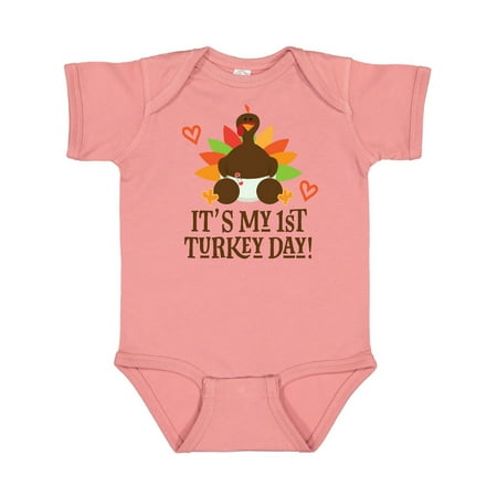 

Inktastic 1st Turkey Day Thanksgiving Gift Baby Boy or Baby Girl Bodysuit