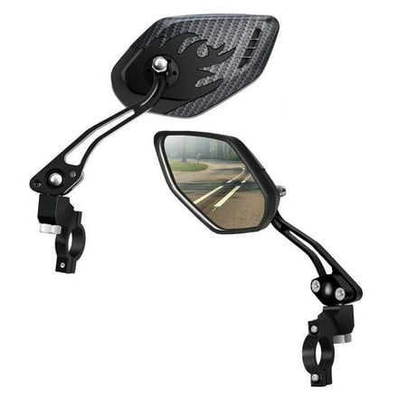 LX LERMX Bike Mirrors [Upgraded Version] Two PCS HD,Blast-Resistant, Glass Lens Bar End Mountain Bicycle Mirror Adjustable Bike Glass Mirror Rotatable Safe Rearview Black 1