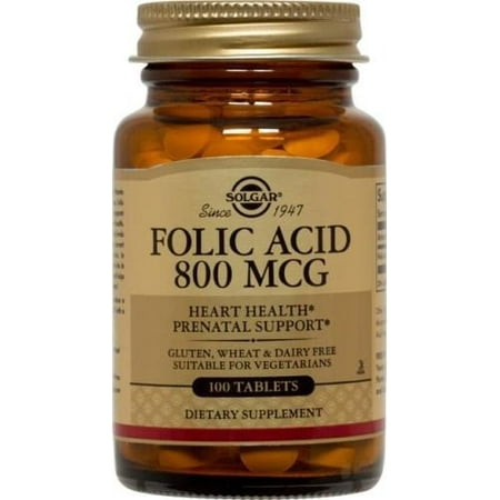 Solgar Folic Acid 800 mcg Tablets, 250 Ct