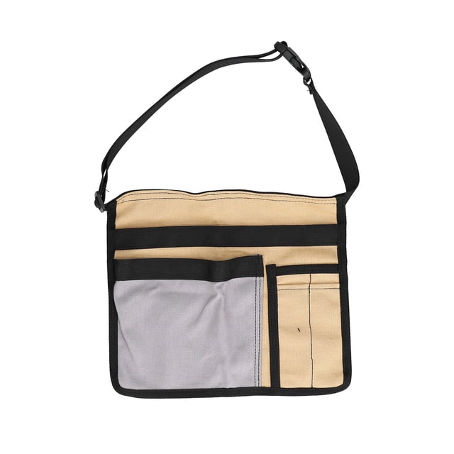 Bienvenido Bolsa de cintura para herramientas, bolsa de herramientas de cintura de tela Oxford con múltiples bolsillos, ligera, para escalada en jardín al aire libre (gris caqui)
