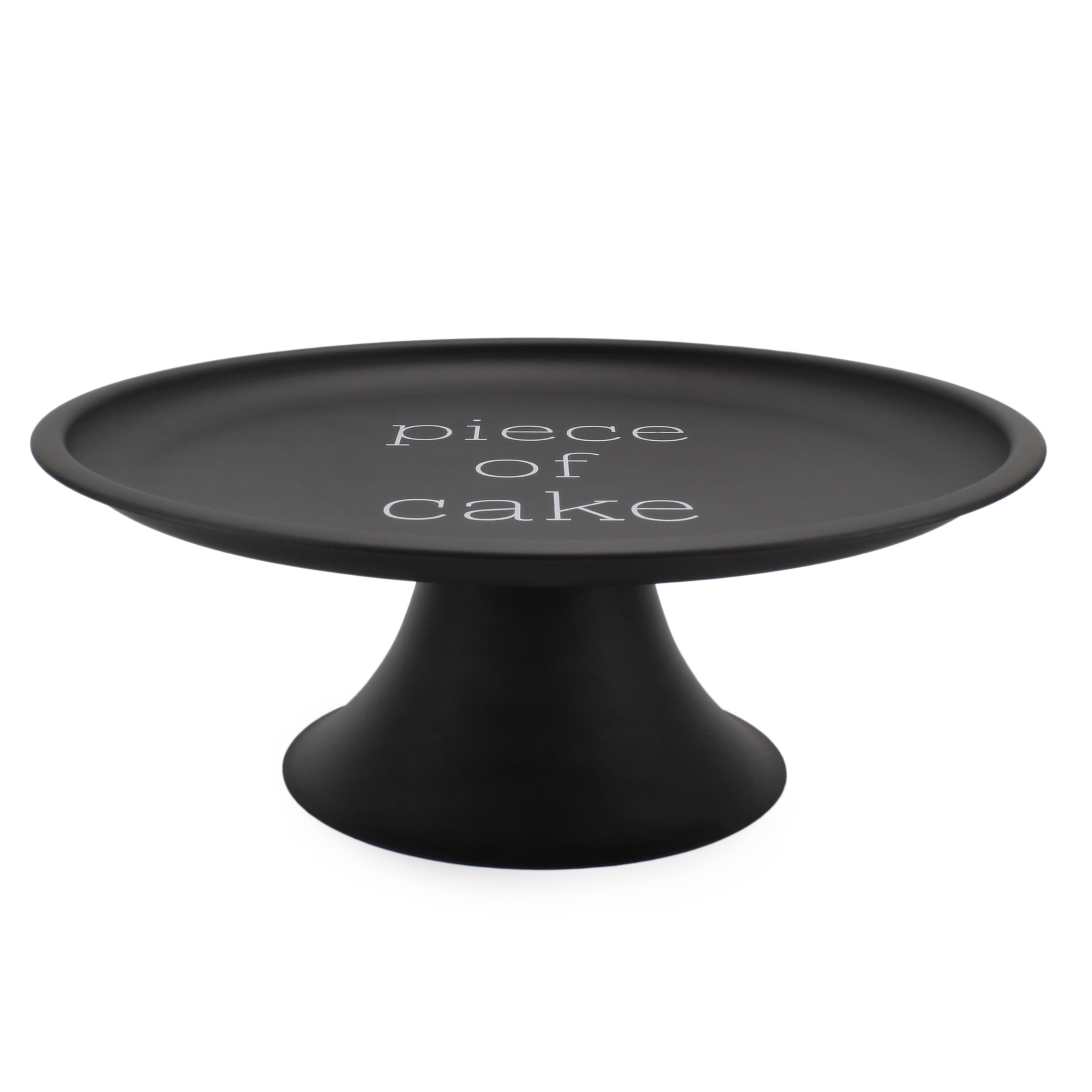 AuldHome Rustic Black Cake Stand, Farmhouse Enamelware Round Pedestal