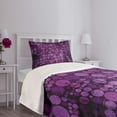 thumbnail image 3 of Ambesonne Purple Quilted Bedspread Set 2 Pcs, Vintage Grunge Circles, Twin Size, Eggplant Purple, 3 of 5