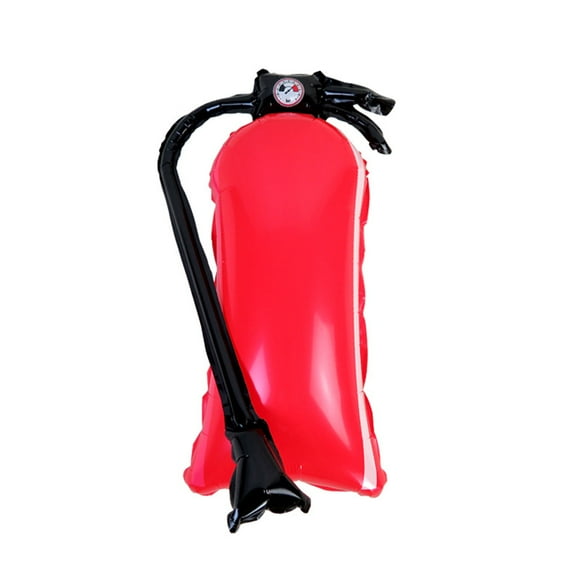 KAKOWELY 6 decoraciones para fiesta de cumpleaños de bomberos: Extintor inflable con boca de incendios, hacha falsa, globos, juguete de utilería para bomberos, niños y niñas.
