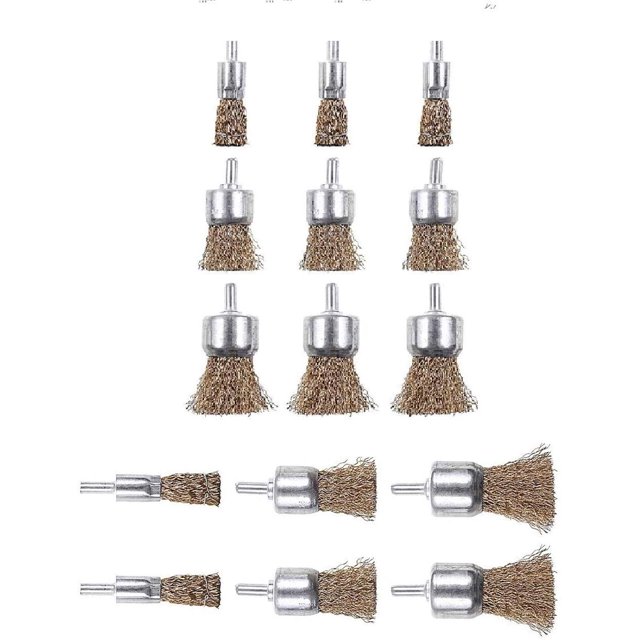 15 Pcs Wire Brushes For Drill With 1/4 Inch Shank For Removing Rust Corrosion Paint, 3 Sizes 16Mm, 25Mm, 30Mm