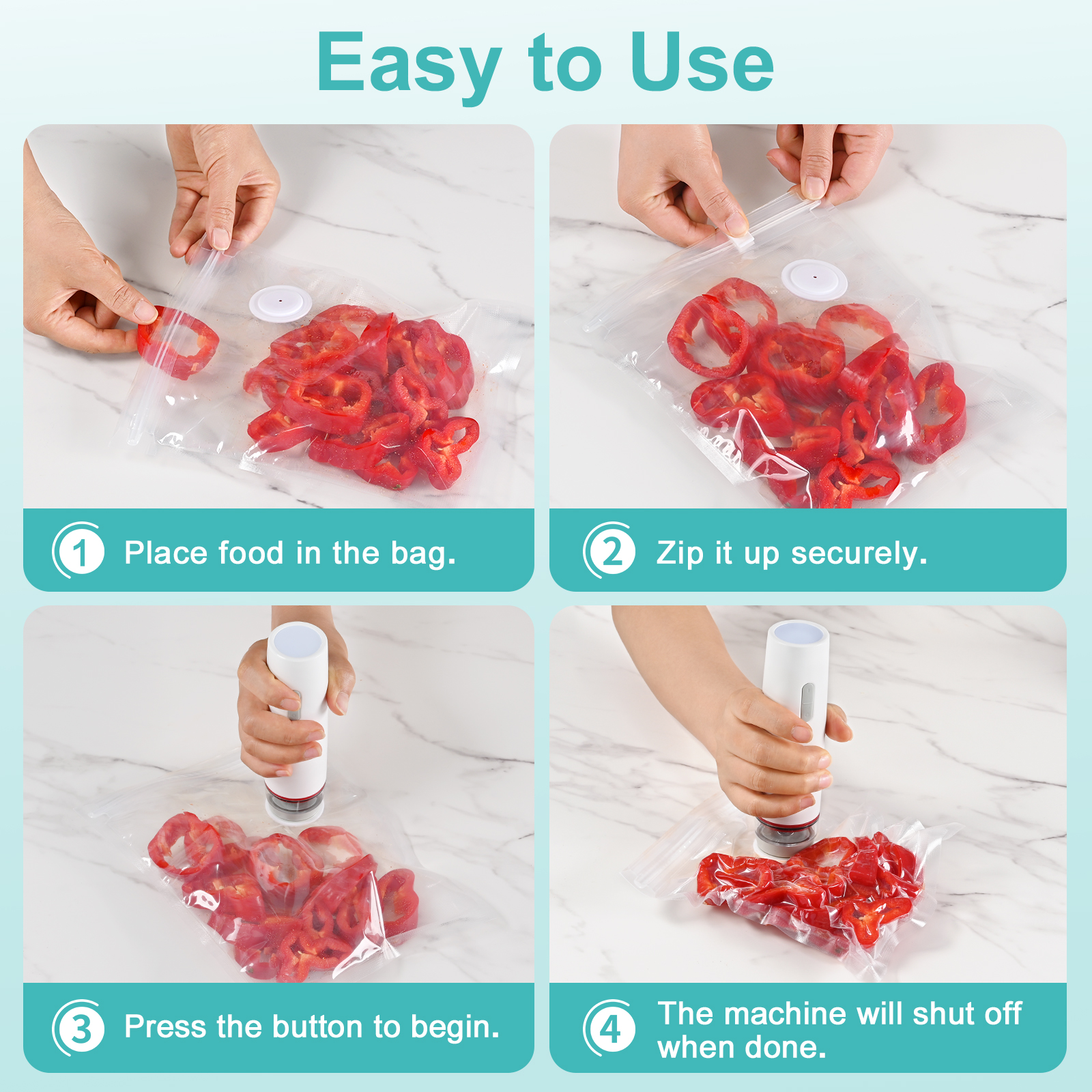 BoxLegend Handheld Vacuum Sealer with 30 Reusable Bags photo 4
