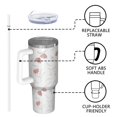 thumbnail image 4 of Floral 40oz Tumbler– Stainless Steel Insulated Tumbler with Handle and Straw, Large Capacity Travel Cup for Hot & Cold Drinks,Thanksgiving,Christmas, Spring,Flower, 4 of 6
