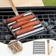 thumbnail image 1 of Rack de rodillos para hot dogs de acero inoxidable | Rodillo de salchicha Even Grilling | Herramienta portátil para asar a la parrilla | El mango de madera dura minimiza las quemaduras | Se adapta a, 1 of 8
