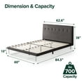 thumbnail image 5 of Zinus Taylor 38" Velvet Upholstered Platform Bed Frame, Charcoal, Queen, 5 of 8