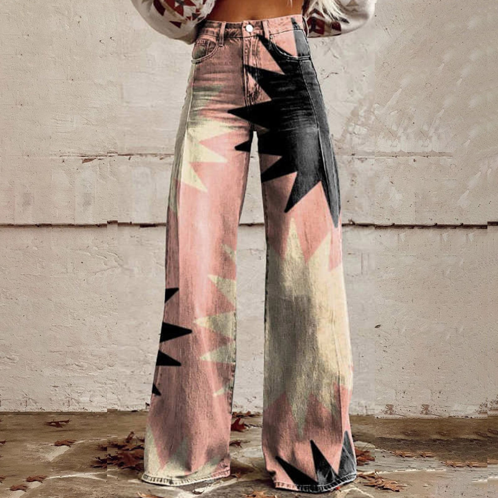 Pantalon Femme En Lin D'été Ample DéContracté à Bords Roulés Pantalon