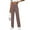 Coffee Color, variant on LYMAYTER Women Casual Trousers High Waisted Stretchy Button Business Work Casual Pants with Pockets S-2XL