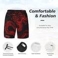 thumbnail image 3 of Balery Red Dragon On Black Mens Swim Trunks Swim Shorts for Men Quick Dry Inseam Beach Shorts with Compression Liner Pocket-Small, 3 of 9