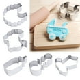 thumbnail image 4 of 5pcs/Set Stainless Steel Cookie Cutters Lovely Baby Shower Biscuit Cutter DIY Chocolate Cake Mold for Kitchen Cafe Dessert Shop, 4 of 5