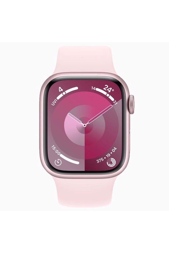 Restored Apple, Watch Series 9, Smartwatch, GPS with 18 Hour Battery Life, Aluminum Case, Pink Sport Band M/L, Pink /45mm, 1, 1, 1