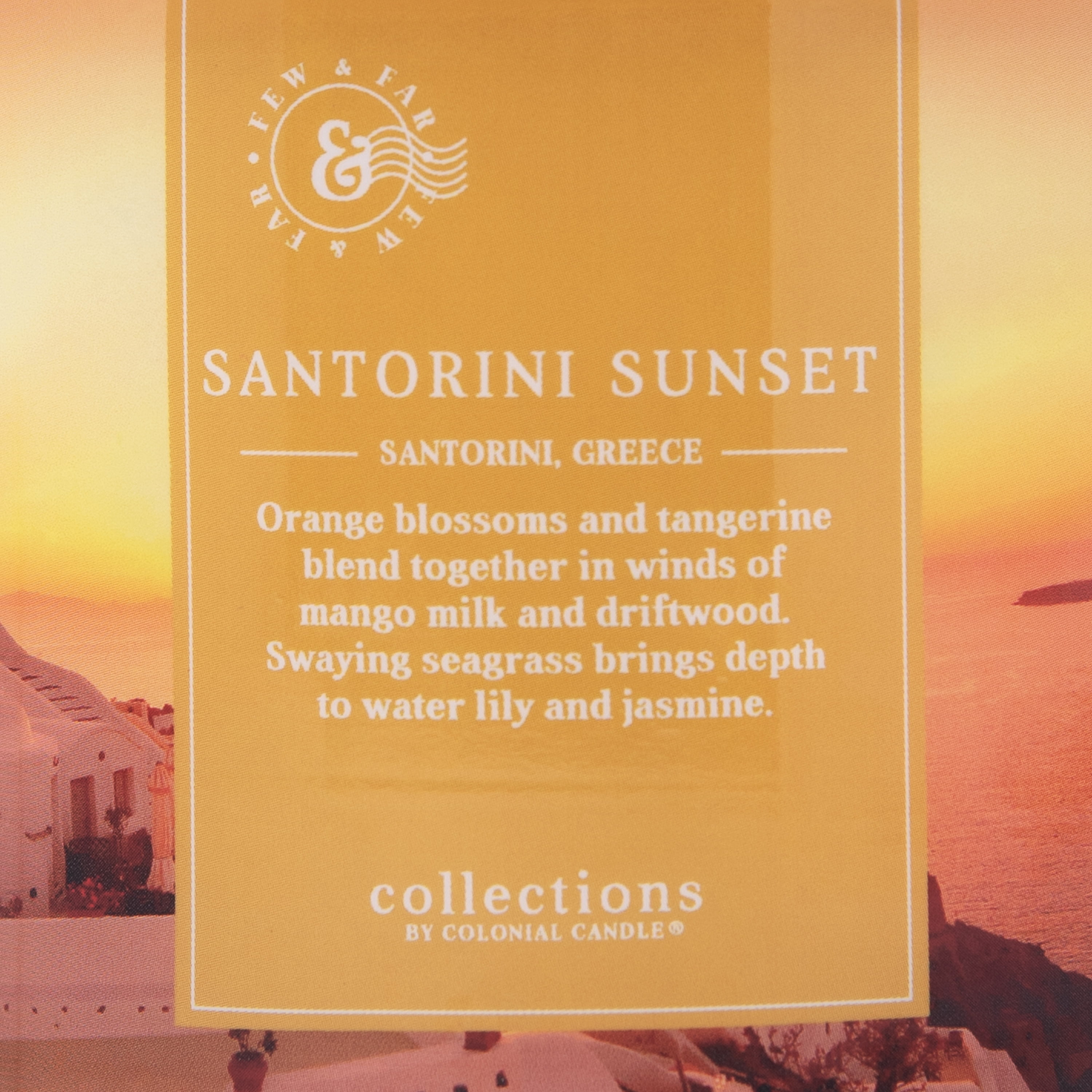 Colonial Candle Santorini Sunset 14.5Oz, 3 Wick Candle, Yellow