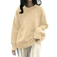 thumbnail image 4 of Sweaters for Women Pullover Casual Knit Oversized Cozy Autumn Winter Loungewear Petite Friendly Oversized Knit Pullover â Soft Slouchy Fall/Winter Sweater, 4 of 4