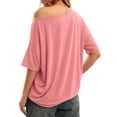 thumbnail image 3 of MOYIKO Womens Off The Shoulder Tops Oversized T-Shirts Short Sleeve Tees Summer Casual Fashion Clothes, 3 of 6