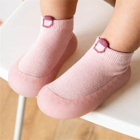 

eczipvz Baby Shoes Boys Girls Socks Shoes Toddler WarmThe Floor Socks Non Slip Prewalker Shoes Toddler Slip on Boy (Pink 5 )