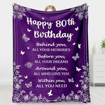 80th Birthday Gifts for Women Ideas, Birthday Gifts for 80 Year Old Women, 80th Birthday Decoration, Happy 80th Birthday Gifts for People Grandma - 60"×50" Throw Blanket Gifts
