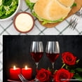 thumbnail image 3 of Joocar Romantic Wine And Roses Design Placemat Set Of 4 For Dinner Table Decor Linen Table Mats Set Of 4 For Home Kitchen Table Decor 12x18 inch, 3 of 5