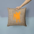 thumbnail image 2 of Carolines Treasures BB1108-BL-OR-PW1414 Chihuahua Burlap and Orange   Canvas Fabric Decorative Pillow BB1108 14Hx14W, 2 of 4