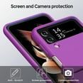 thumbnail image 3 of for Samsung Galaxy Z Flip 4 Case, Galaxy Z Flip 4 Liquid Silicone Case Dual Layer Hybrid Hard PC Soft Silicone Slim Fit Shockproof Protective Phone Case for Women Men, Purple, 3 of 11
