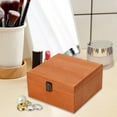 thumbnail image 6 of Wooden Storage Box Rustic with Hinged Lid Home Decor Wood Boxes Keepsake Box brown 19.5x19.5x10cm, 6 of 8