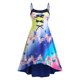 thumbnail image 1 of Vestido Alto bajo de Color Degradado con Estampado Floral de Talla Extra Rosegal  Vestidos Estampados Tallas Grandes, 1 of 5