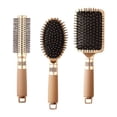 thumbnail image 3 of Juego de cepillos para el cabello de 3 piezas, desenredador húmedo y seco para mujeres, hombres, , niñas, regalos Dorado Yuyangstore cepillo de pelo, 3 of 8