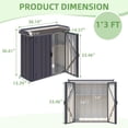 thumbnail image 3 of YODOLLA Metal Outdoor Storage Cabinets Potting Bench Patio Garden Work Table with Adjustable Shelves in Gray, 3 of 7